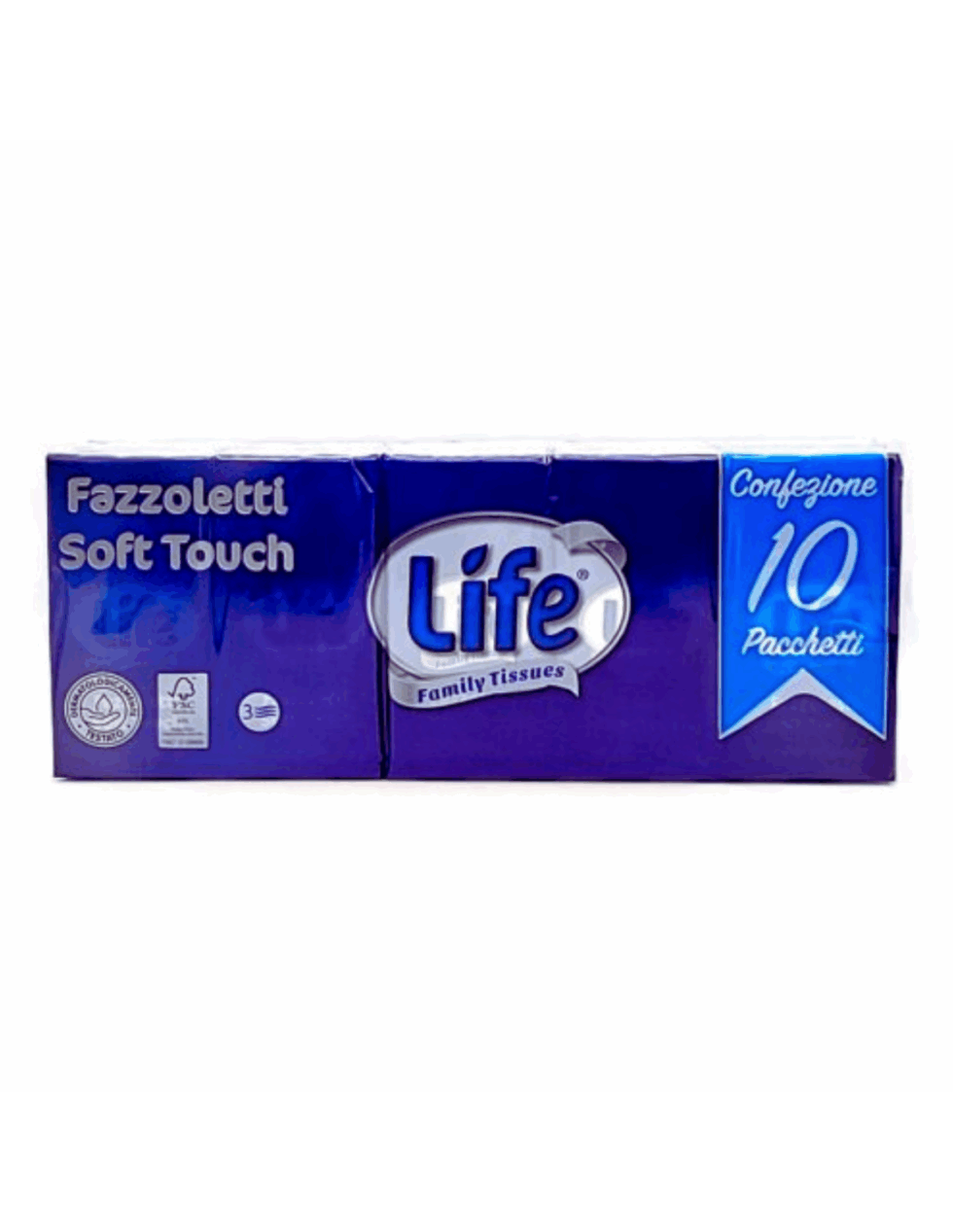 LIFE FAZZOLETTI BIANCHI 9X10 3V X 25 CF