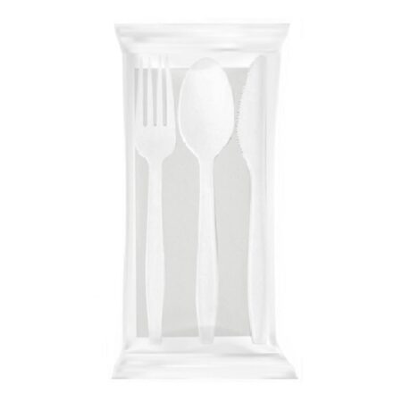 TRIS POSATE BIANCO CON TOVAGLIOLI 1V X 600 CF