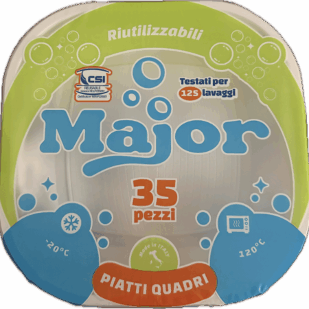 MAJOR PIATTI QUADRI 35 PZ X 22 CF RIUTILIZZABILI