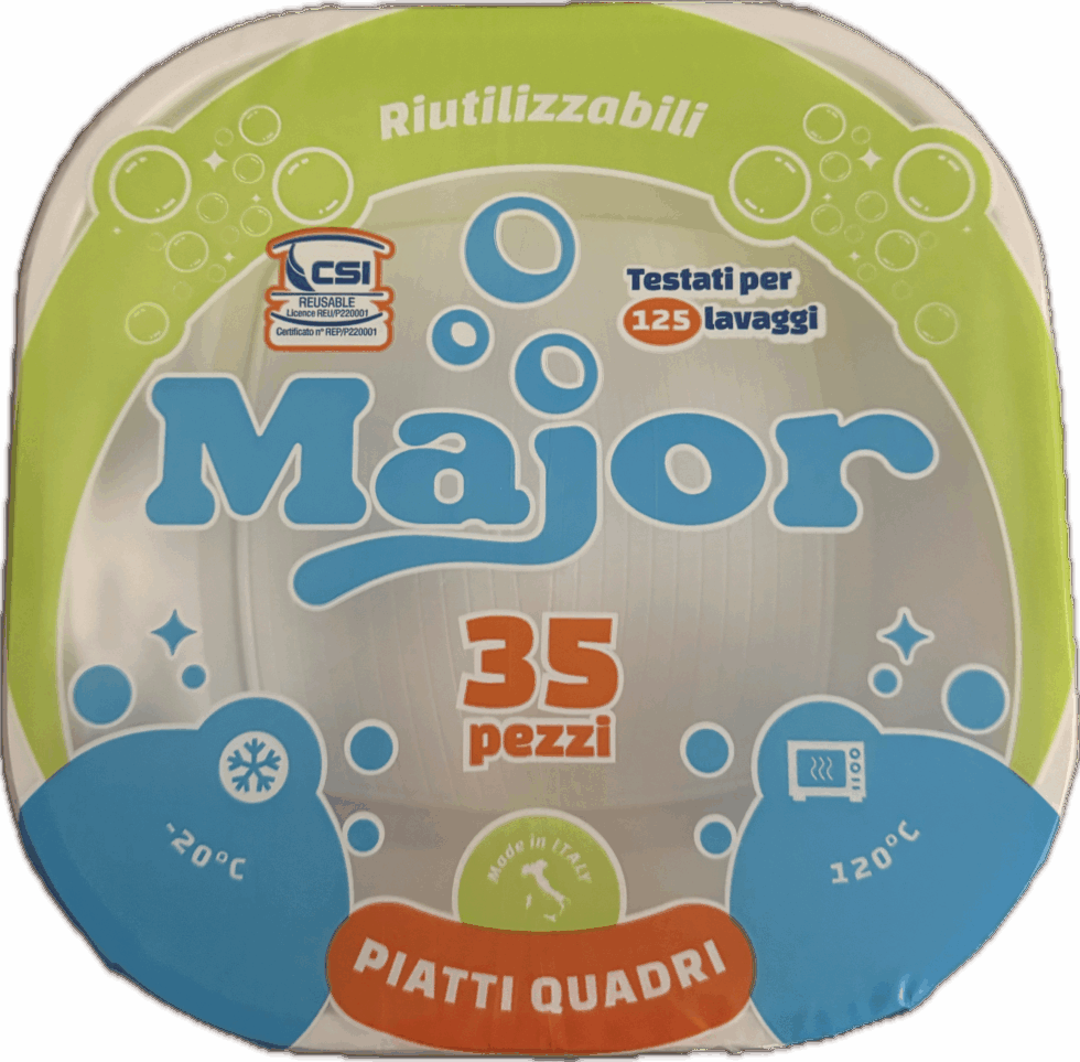 MAJOR PIATTI QUADRI 35 PZ X 22 CF RIUTILIZZABILI
