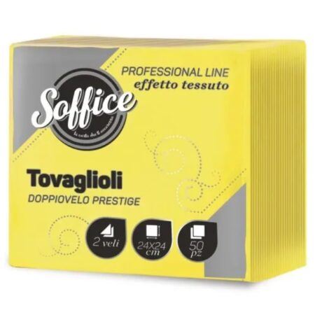 SOFFICE TOVAGLIOLI 24X24 GIALLO X 50 PZ X 24 CF