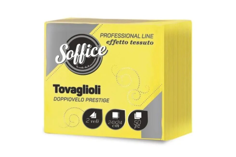 SOFFICE TOVAGLIOLI 24X24 GIALLO X 50 PZ X 24 CF