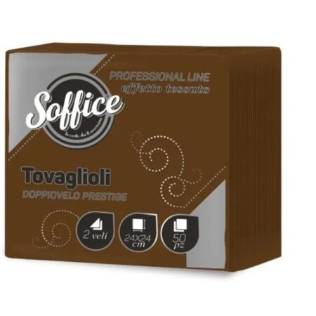 SOFFICE TOVAGLIOLI 24X24 MARRONE X 50 PZ X 24 CF