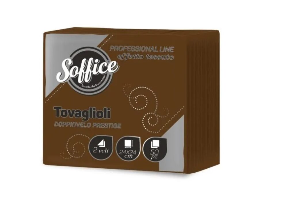 SOFFICE TOVAGLIOLI 24X24 MARRONE X 50 PZ X 24 CF