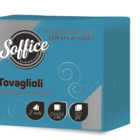 SOFFICE TOVAGLIOLI 24X24 TURCHESE X 50 PZ X 24 CF