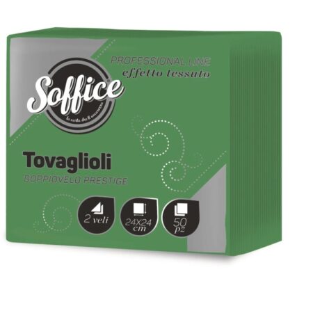 SOFFICE TOVAGLIOLI 24X24 VERDE SMERALDO X 50 PZ X 24 CF