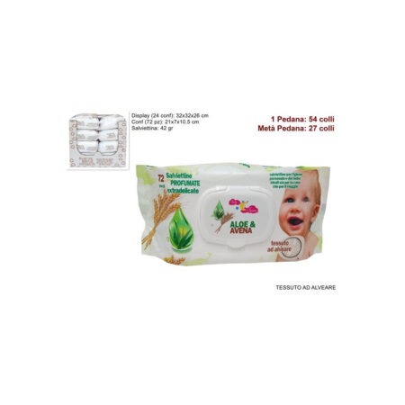 FLORI' SALVIETTINE ALOE E AVENA X 72 PZ X 24 CF