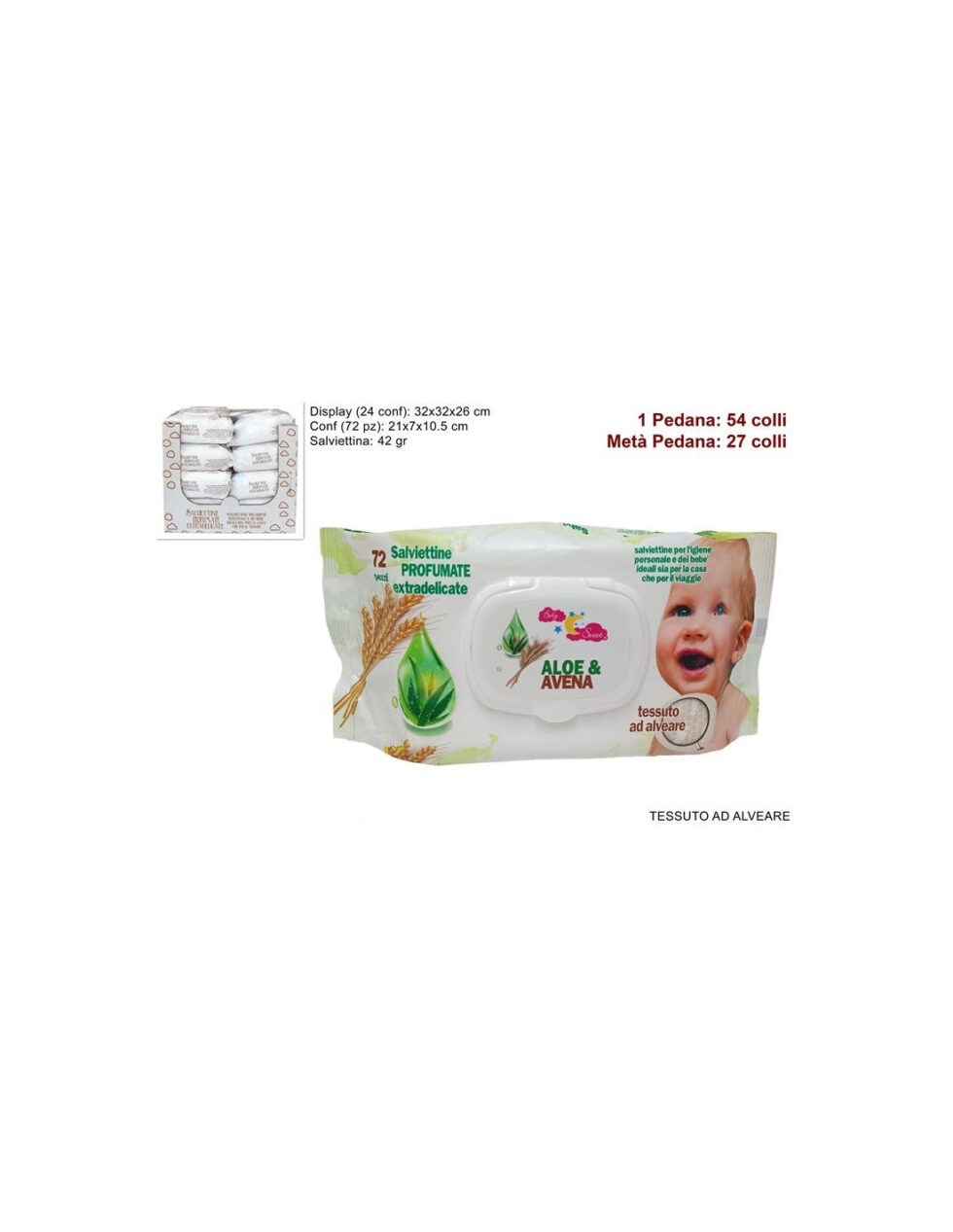 FLORI' SALVIETTINE ALOE E AVENA X 72 PZ X 24 CF