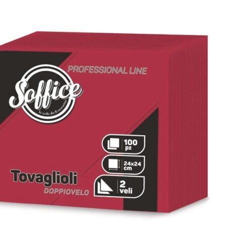 SOFFICE TOVAGLIOLI 38X38 ROSSO X 40 PZ X 18 CF